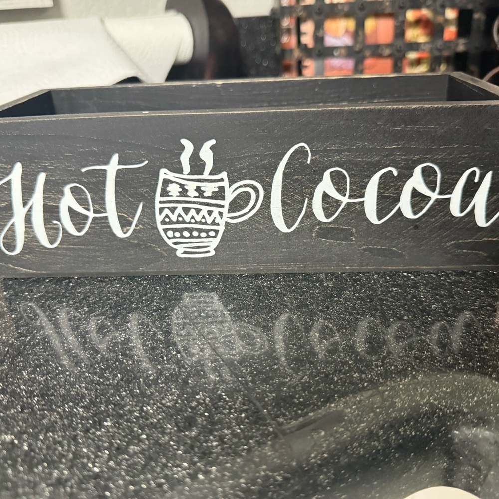 Black Hot Cocoa Wooden Box